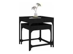Mesas de apoio 2 pcs derivados de madeira preto PT899746