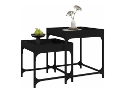 Mesas de apoio 2 pcs derivados de madeira preto PT899746