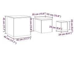 Mesas de apoio 3 pcs derivados de madeira cinzento sonoma