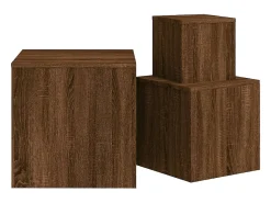 Mesas de apoio 3 pcs derivados de madeira cor carvalho castanho PT271719