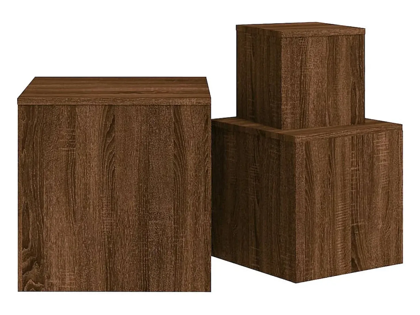 Mesas de apoio 3 pcs derivados de madeira cor carvalho castanho PT271719