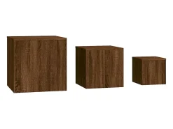 Mesas de apoio 3 pcs derivados de madeira cor carvalho castanho PT271719