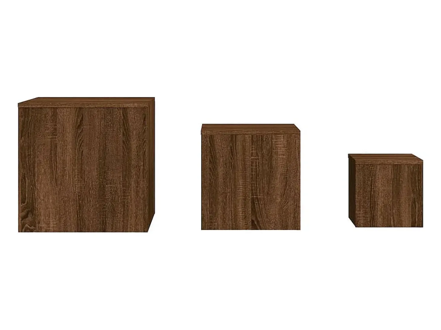 Mesas de apoio 3 pcs derivados de madeira cor carvalho castanho PT271719