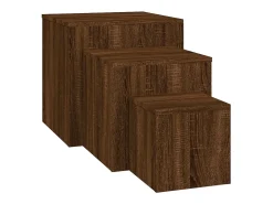 Mesas de apoio 3 pcs derivados de madeira cor carvalho castanho PT271719