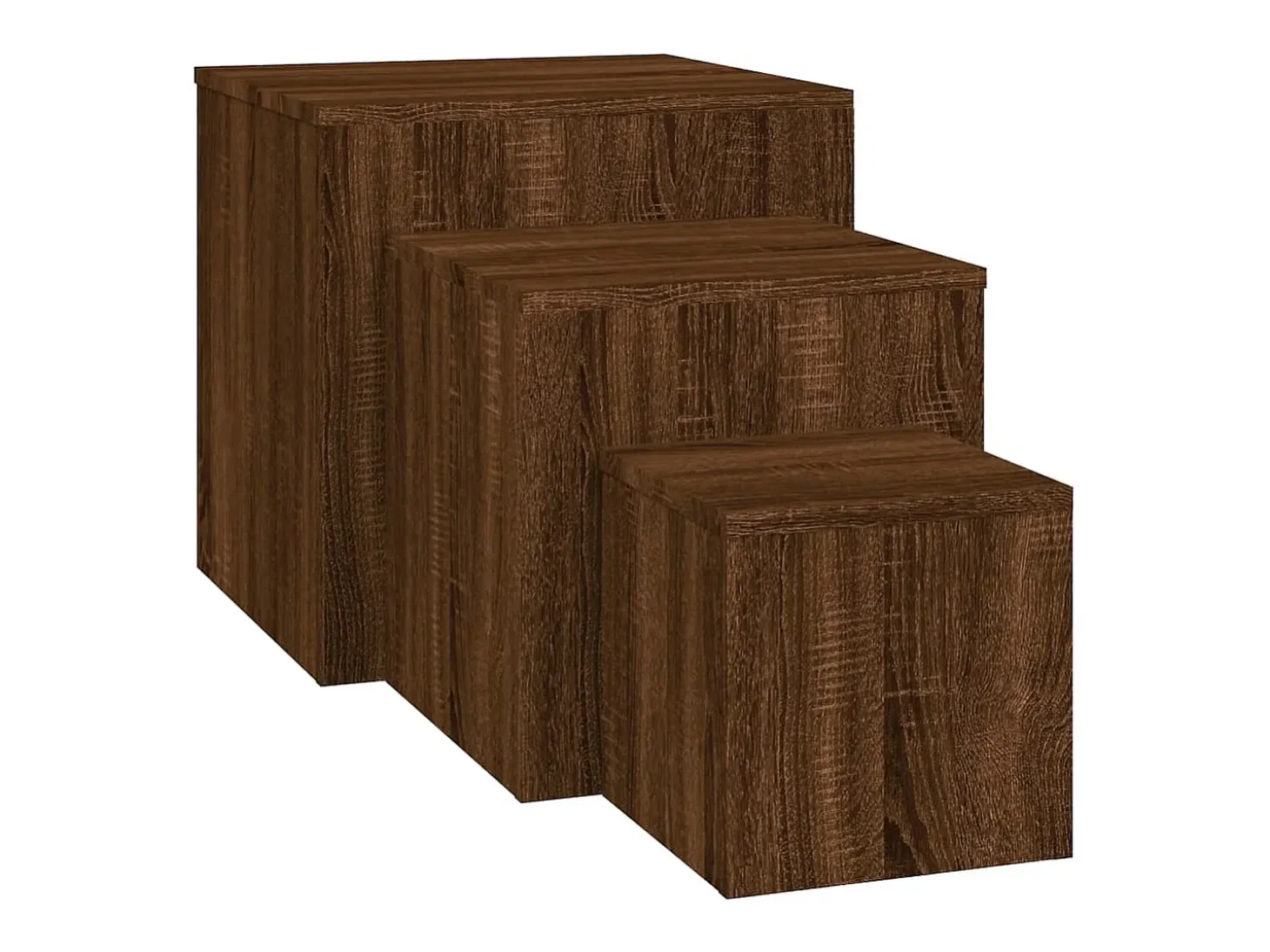 Mesas de apoio 3 pcs derivados de madeira cor carvalho castanho PT271719