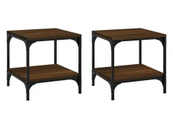 Mesas de apoio 2 pcs derivados madeira carvalho castanho PT726438