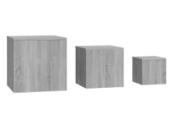 Mesas de apoio 3 pcs derivados de madeira cinzento sonoma PT300965