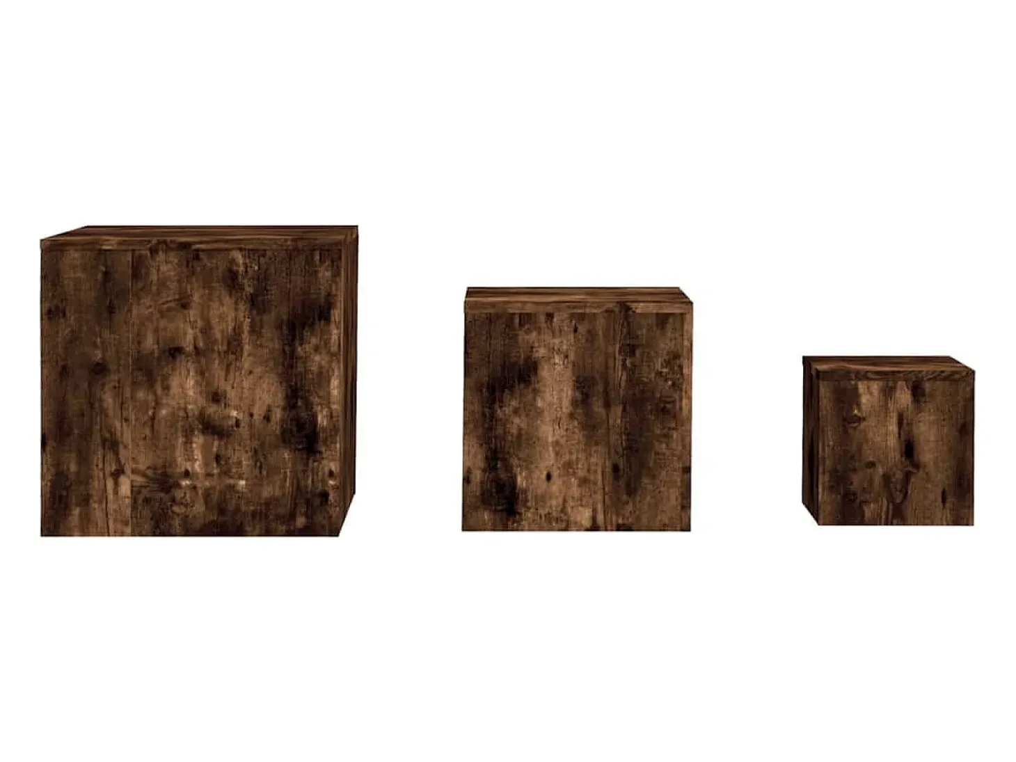 Mesas de apoio 3 pcs derivados de madeira cor carvalho fumado PT709988
