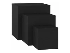 Mesas de apoio 3 pcs derivados de madeira preto PT632105