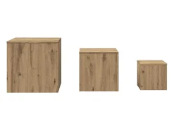 Mesas de apoio 3 pcs derivados madeira cor carvalho artisiano