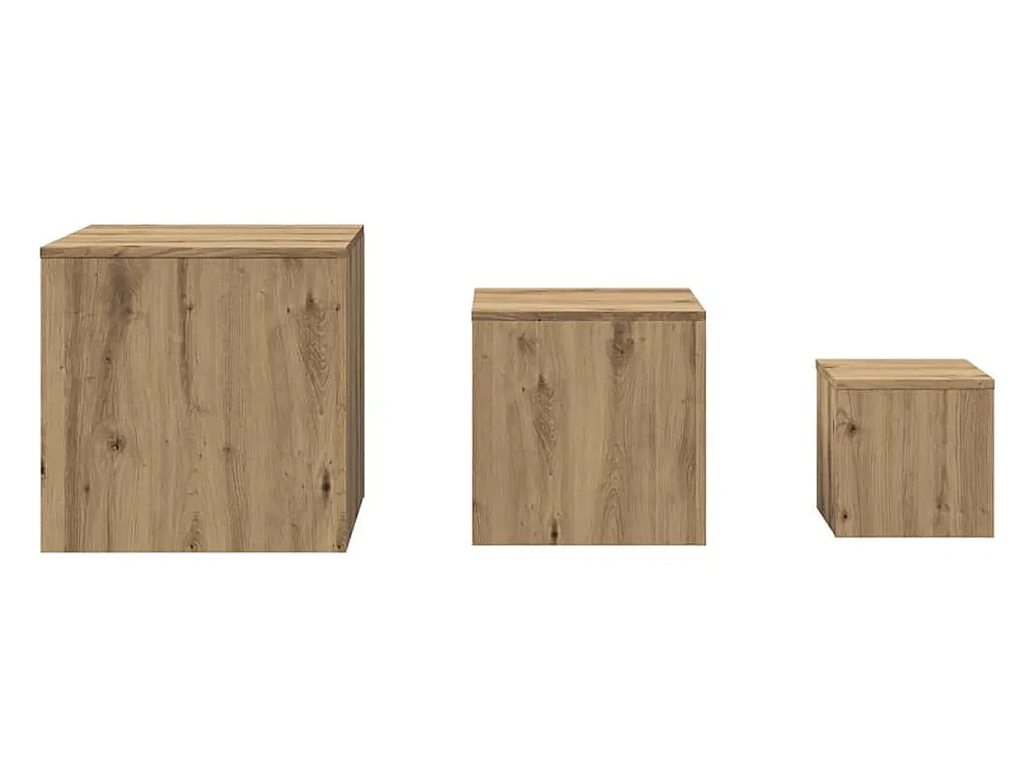 Mesas de apoio 3 pcs derivados madeira cor carvalho artisiano