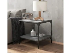 Mesas de apoio 2 pcs 40x40x40 cm derivados madeira cinza sonoma PT466146