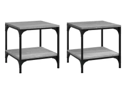 Mesas de apoio 2 pcs 40x40x40 cm derivados madeira cinza sonoma PT466146