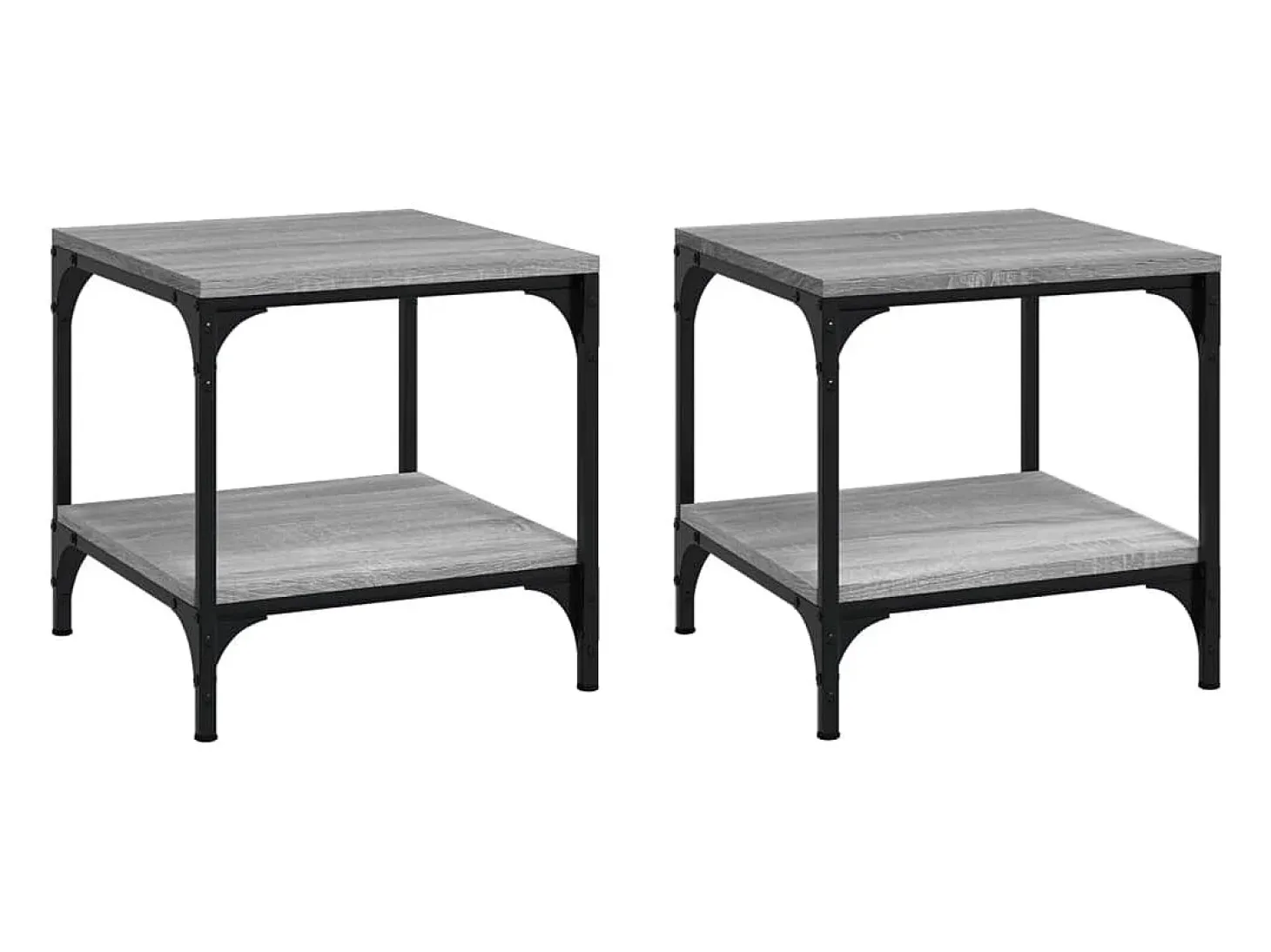 Mesas de apoio 2 pcs 40x40x40 cm derivados madeira cinza sonoma PT466146