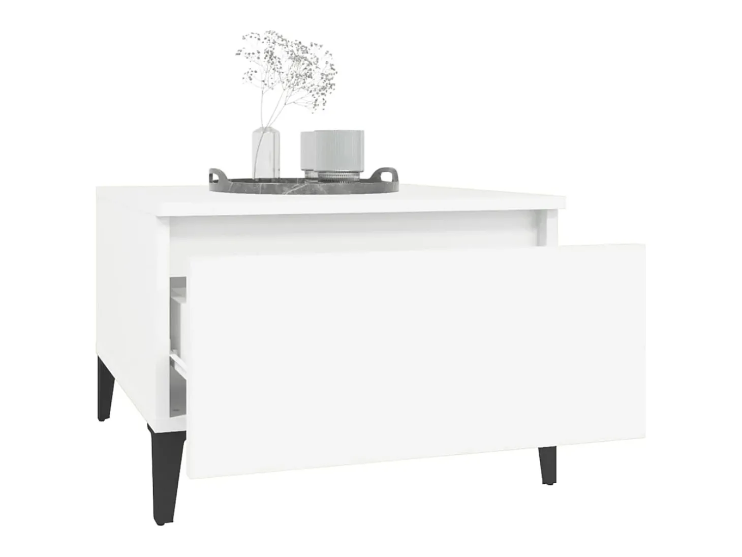 Mesas de apoio 2 pcs 50x46x35 cm derivados de madeira branco PT422895