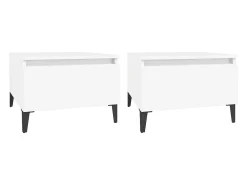 Mesas de apoio 2 pcs 50x46x35 cm derivados de madeira branco PT422895