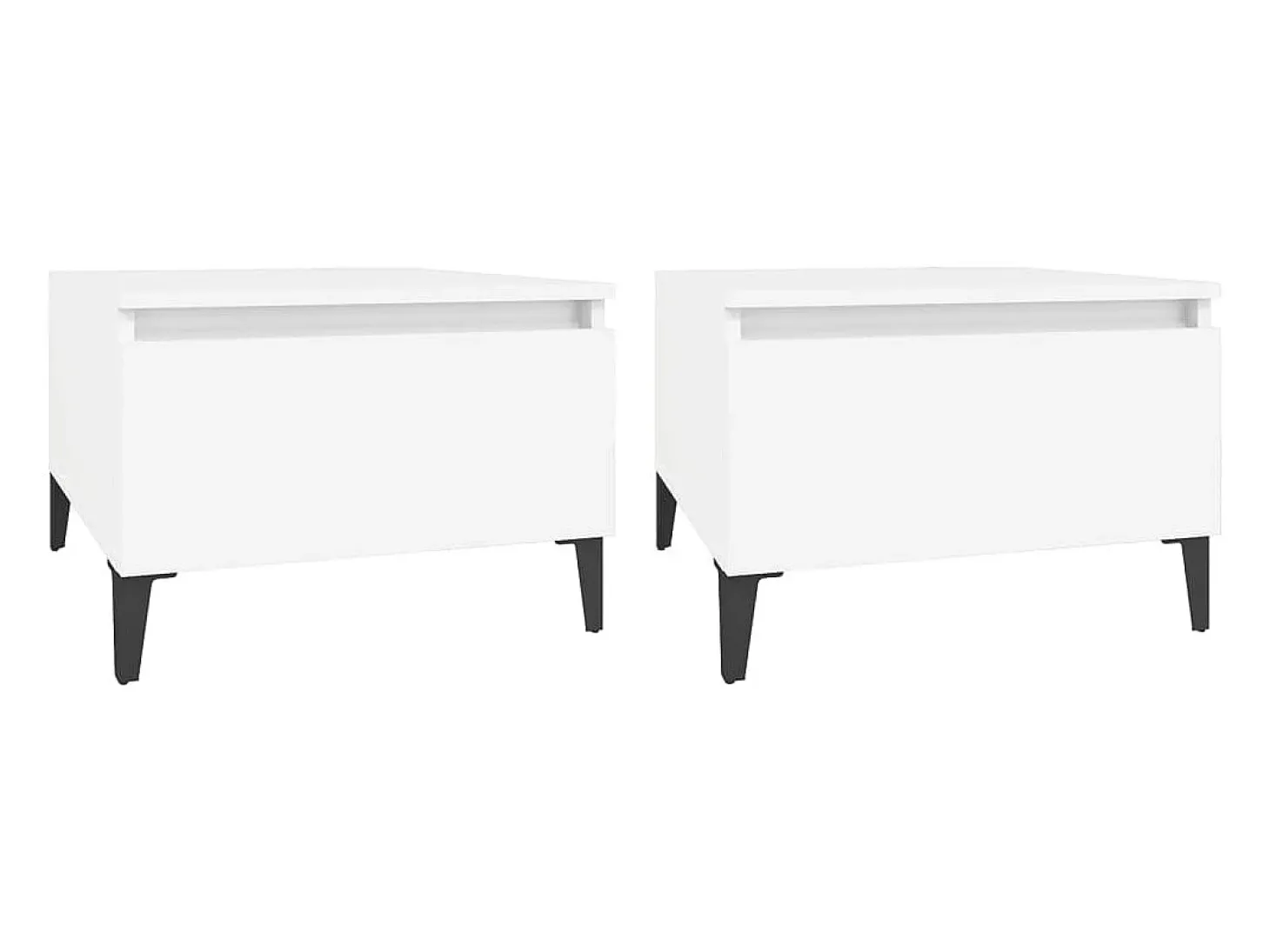 Mesas de apoio 2 pcs 50x46x35 cm derivados de madeira branco PT422895