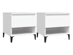 Mesas de apoio 2 pcs 50x46x50 cm derivados de madeira branco PT857039