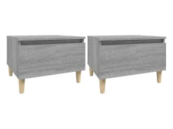 Mesas de apoio 2 pcs 50x46x35 cm deriv. madeira cinzento sonoma PT674488