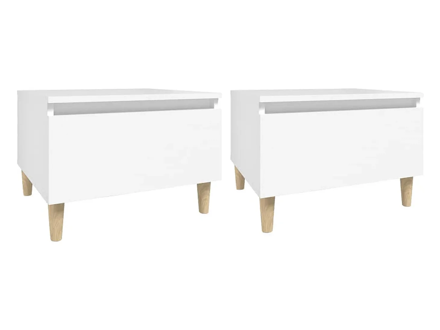 Mesas de apoio 2 pcs 50x46x35 cm derivados de madeira branco