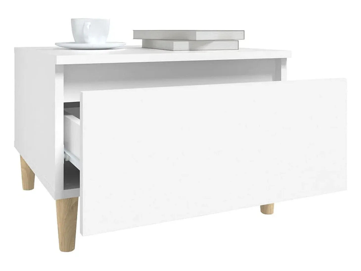 Mesas de apoio 2 pcs 50x46x35 cm derivados de madeira branco