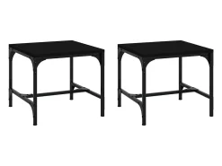 Mesas de apoio 2 pcs 40x40x35 cm derivados de madeira preto PT929848