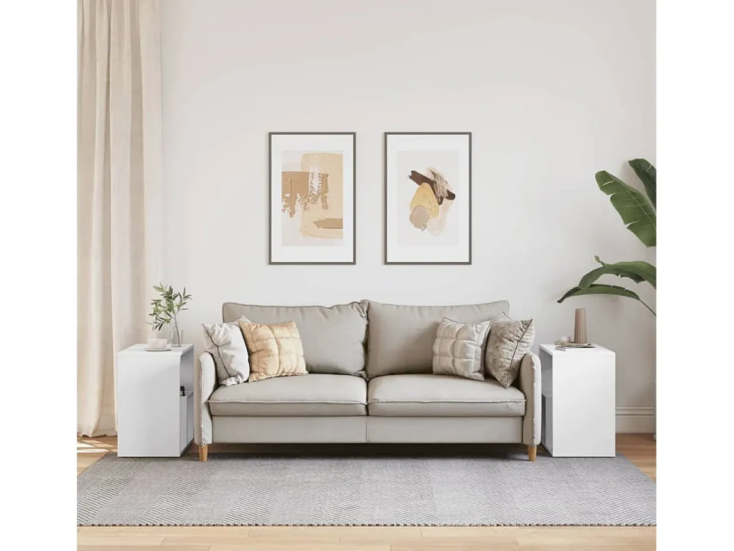 Mesas de apoio 2 pcs 50x30x50 cm derivados de madeira branco PT513774
