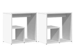 Mesas de apoio 2 pcs 50x30x50 cm derivados de madeira branco