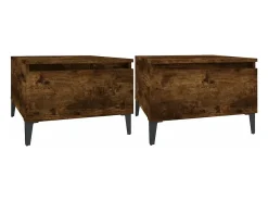 Mesas de apoio 2 pcs 50x46x35 cm deriv. madeira carvalho fumado PT436148