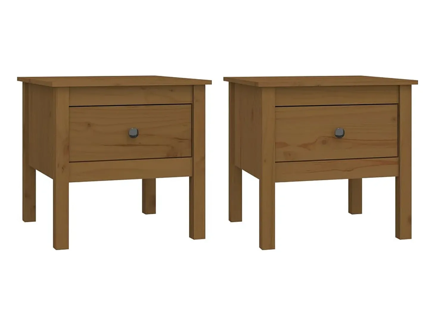 Mesas de apoio 2 pcs 50x50x49 cm pinho maciço castanho mel PT135361