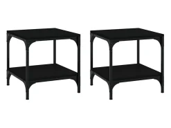 Mesas de apoio 2 pcs 40x40x40 cm derivados de madeira preto PT804782