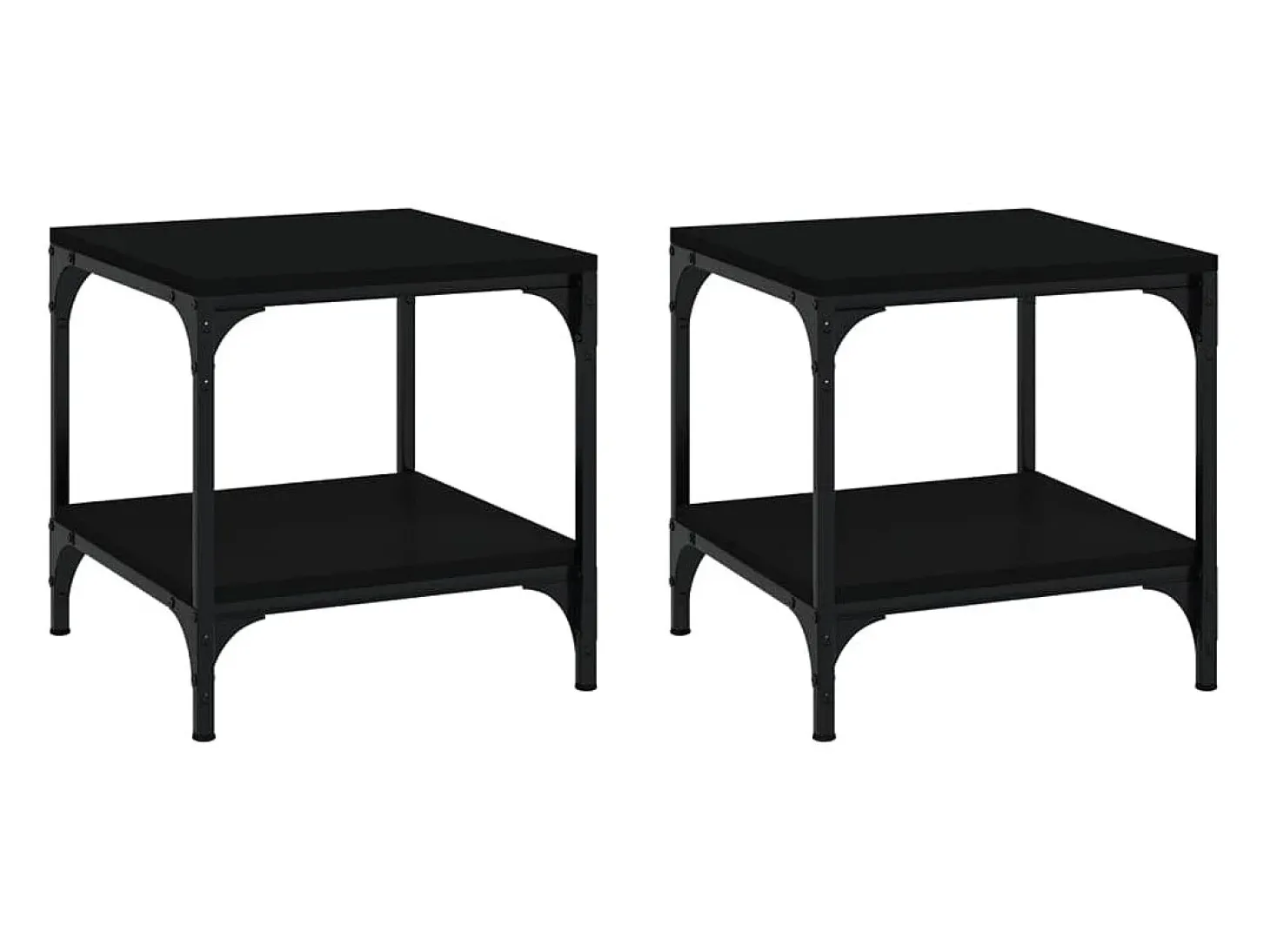 Mesas de apoio 2 pcs 40x40x40 cm derivados de madeira preto PT804782