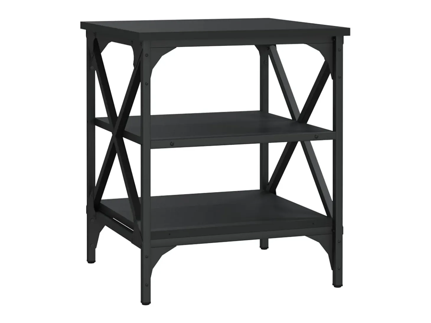 Mesas de apoio 2 pcs 40x42x50 cm derivados de madeira preto PT739738