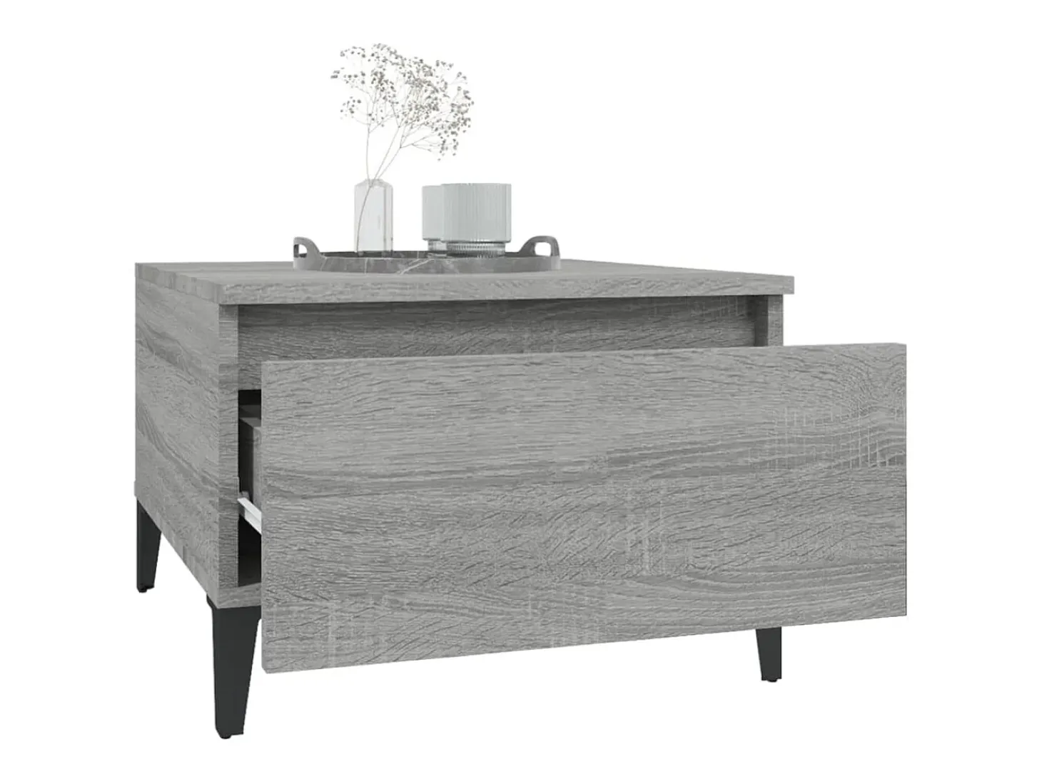 Mesas de apoio 2 pcs 50x46x35 cm deriv. madeira cinzento sonoma PT881907