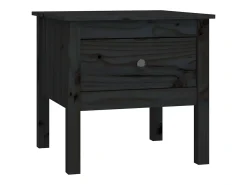 Mesas de apoio 2 pcs 50x50x49 cm madeira de pinho maciça preto PT142755