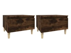Mesas de apoio 2 pcs 50x46x35 cm deriv. madeira carvalho fumado PT967478