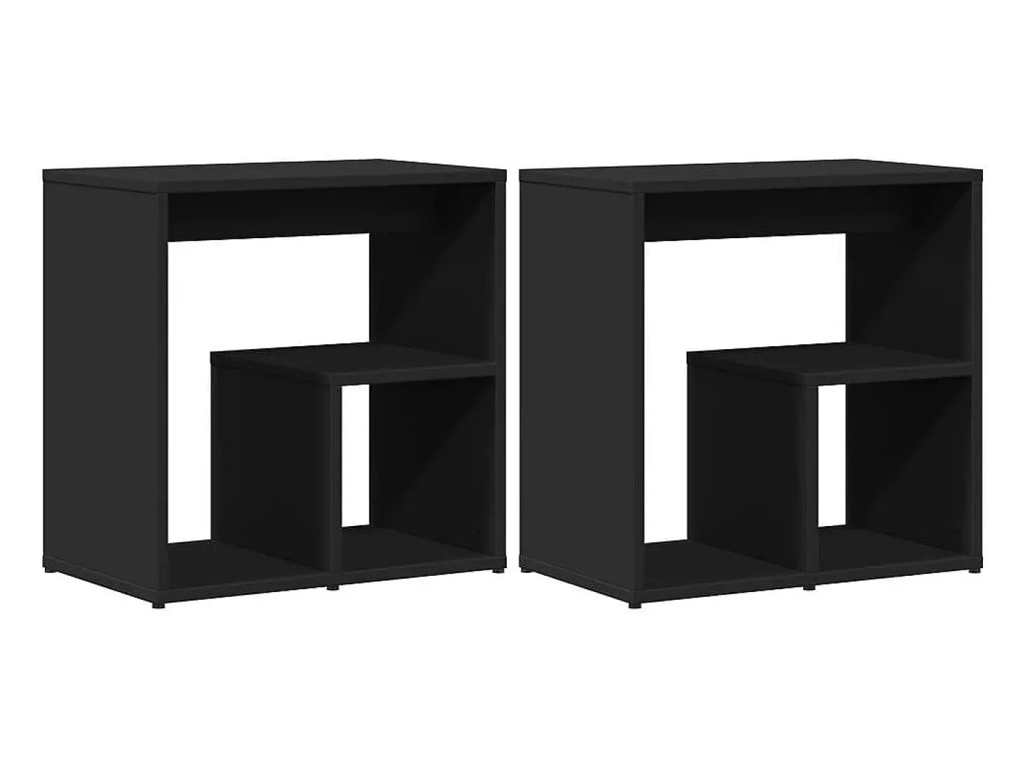 Mesas de apoio 2 pcs 50x30x50 cm derivados de madeira preto PT348863