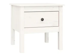 Mesas de apoio 2 pcs 50x50x49 cm madeira de pinho maciça Branco PT775900