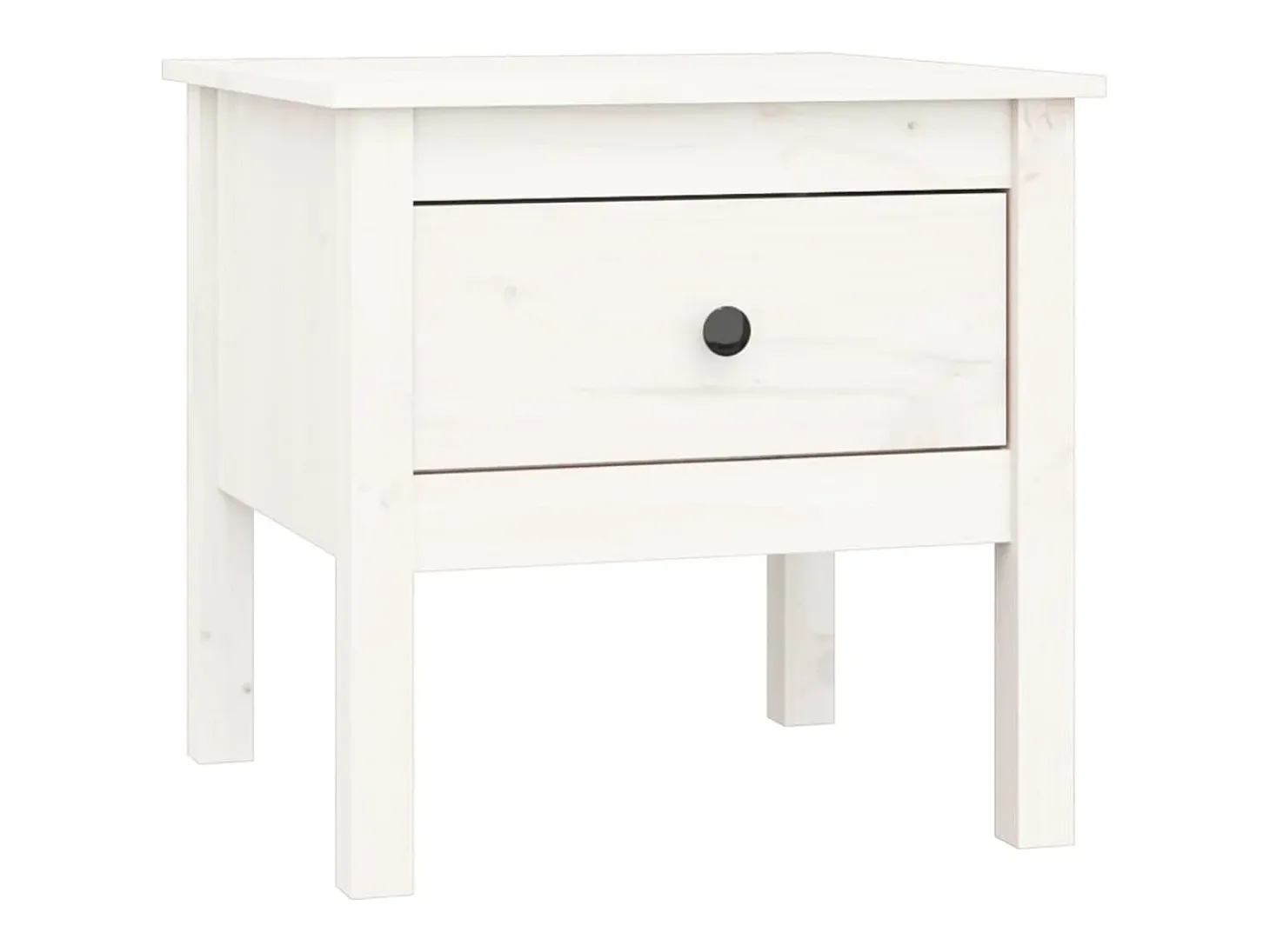 Mesas de apoio 2 pcs 50x50x49 cm madeira de pinho maciça Branco PT775900