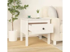 Mesas de apoio 2 pcs 50x50x49 cm madeira de pinho maciça Branco PT775900