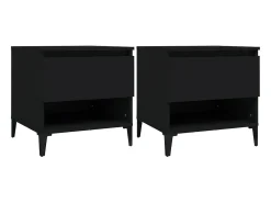 Mesas de apoio 2 pcs 50x46x50 cm derivados de madeira preto PT207746