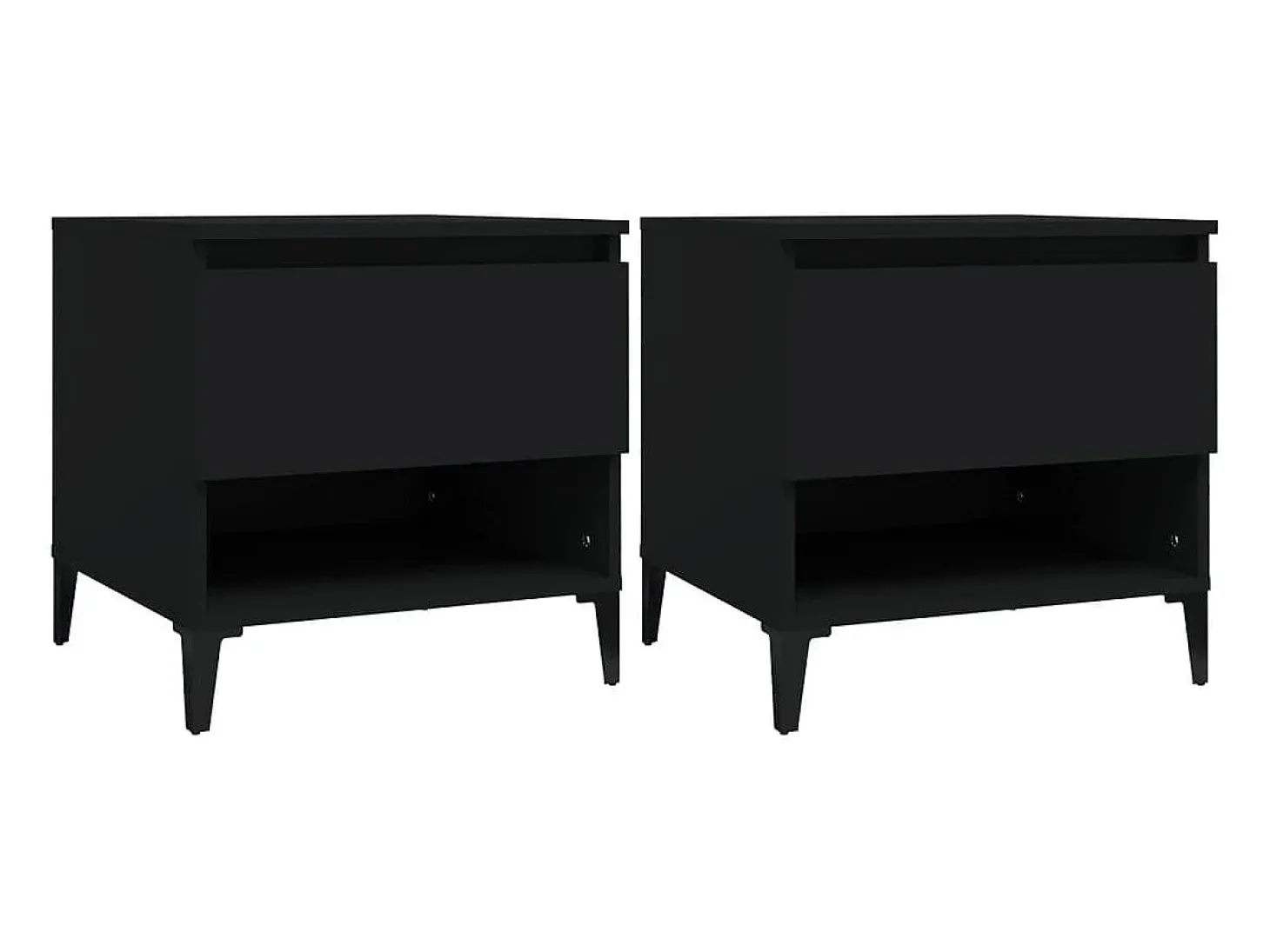 Mesas de apoio 2 pcs 50x46x50 cm derivados de madeira preto PT207746