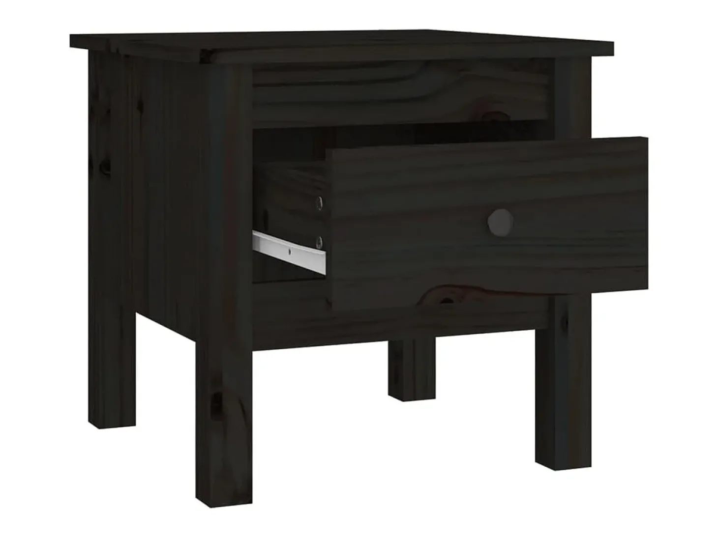 Mesas de apoio 2 pcs 40x40x39 cm madeira de pinho maciça preto