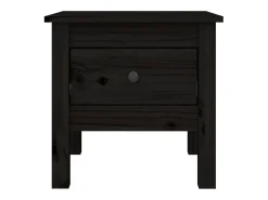 Mesas de apoio 2 pcs 40x40x39 cm madeira de pinho maciça preto