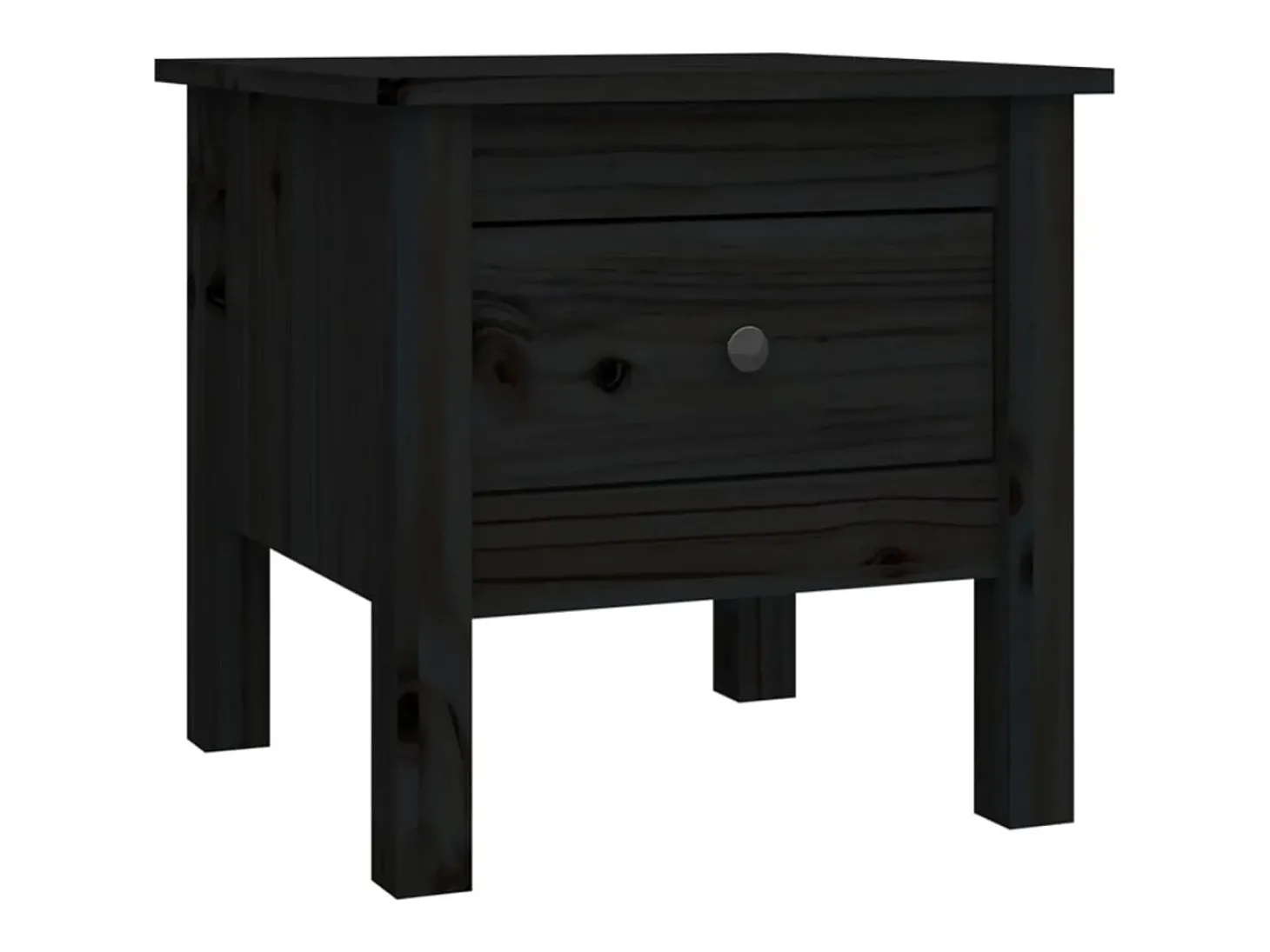 Mesas de apoio 2 pcs 40x40x39 cm madeira de pinho maciça preto