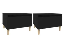 Mesas de apoio 2 pcs 50x46x35 cm derivados de madeira preto PT241624