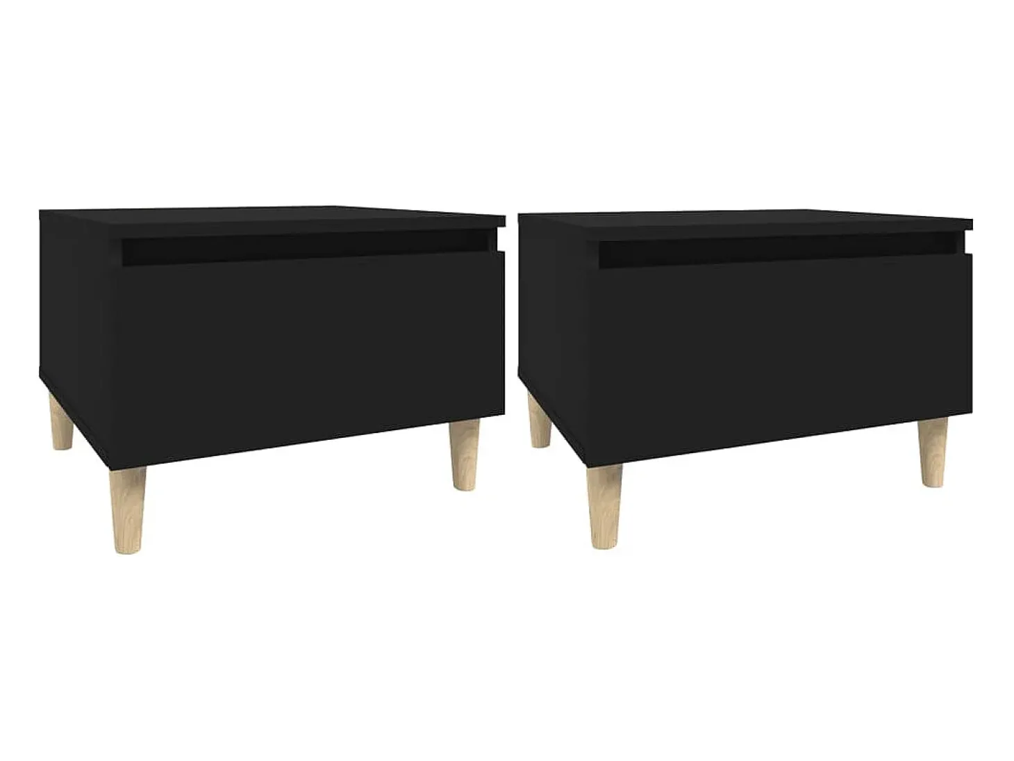 Mesas de apoio 2 pcs 50x46x35 cm derivados de madeira preto PT241624
