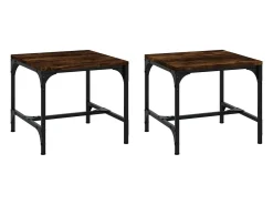 Mesas de apoio 2 pcs 40x40x40 cm deriv. madeira carvalho fumado PT916782