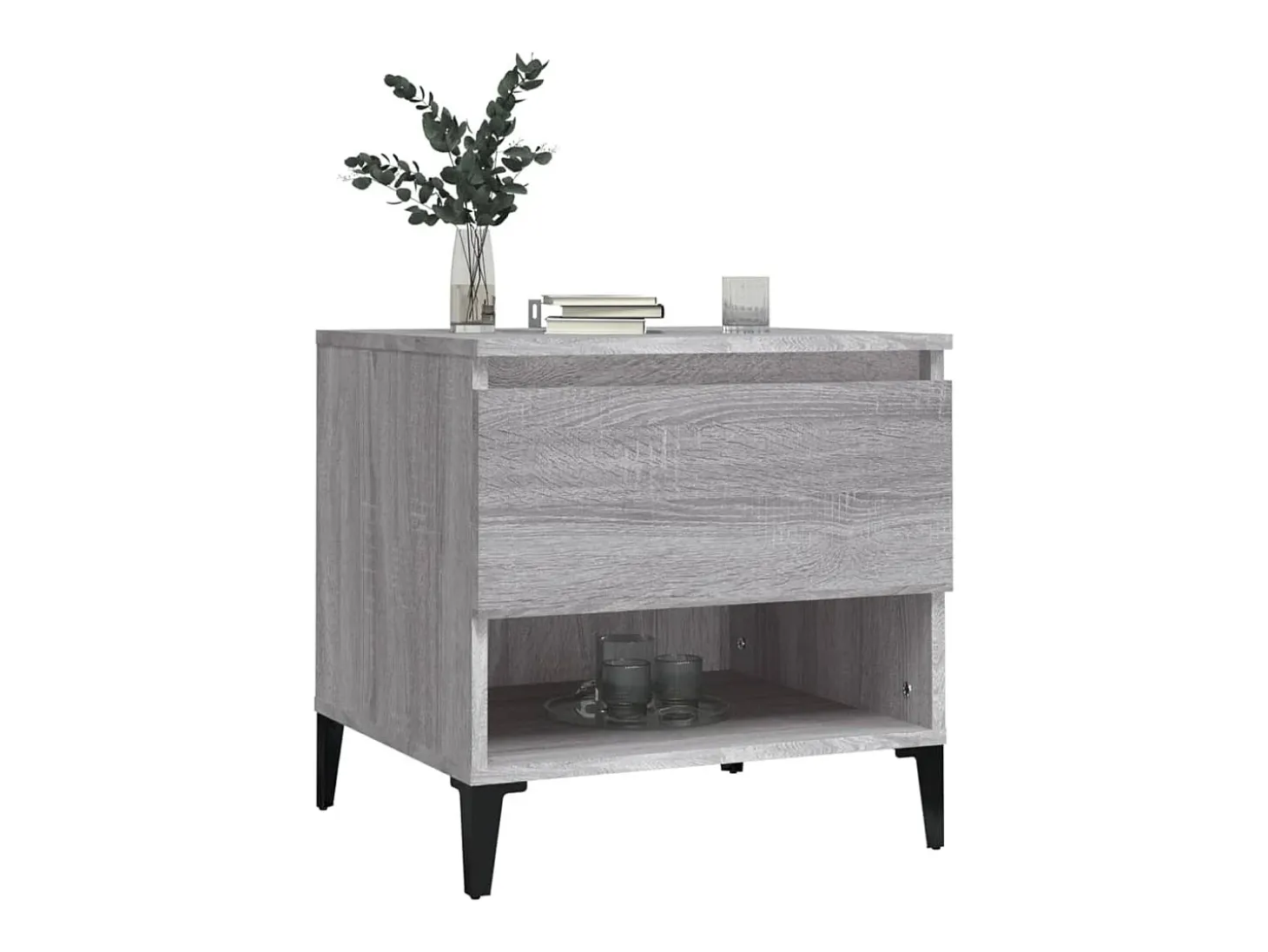 Mesas de apoio 2 pcs 50x46x50 cm deriv. madeira cinzento sonoma PT702683
