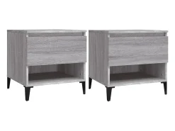 Mesas de apoio 2 pcs 50x46x50 cm deriv. madeira cinzento sonoma PT702683